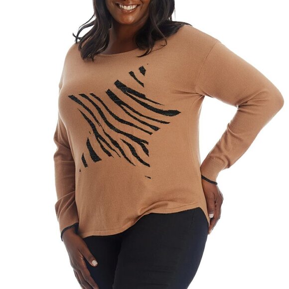 NWT Adyson Parker Plus Cozy Soft Knit Star Pullover Sweater - Picture 2 of 7